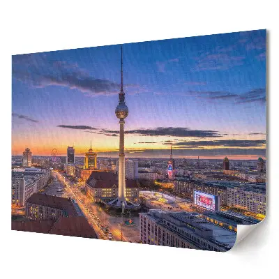 Poster stilizat decorativ pentru living Apus de soare peste Berlin