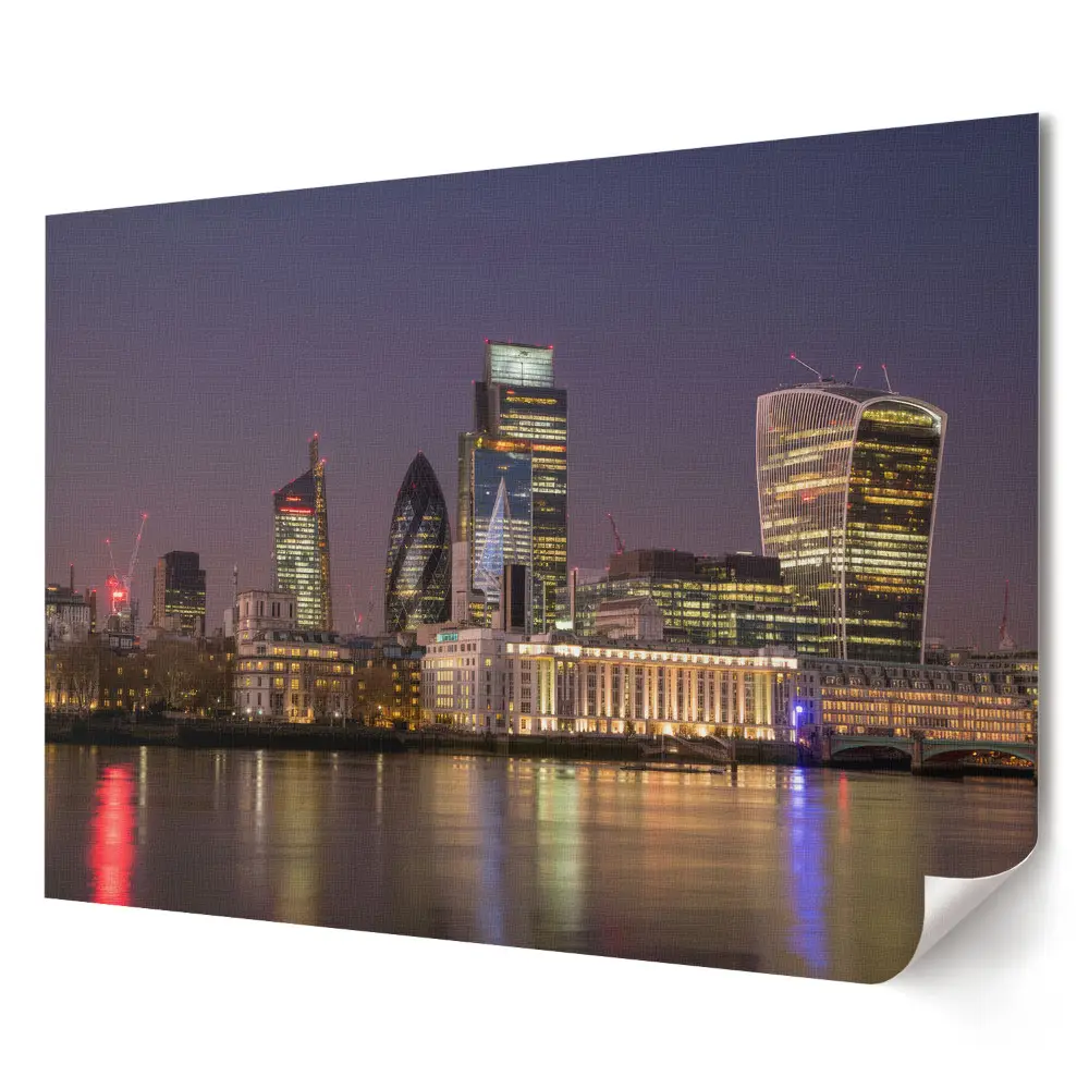 Poster decorativ pentru living Panoramă nocturnă a Londrei cu râul Tamisa