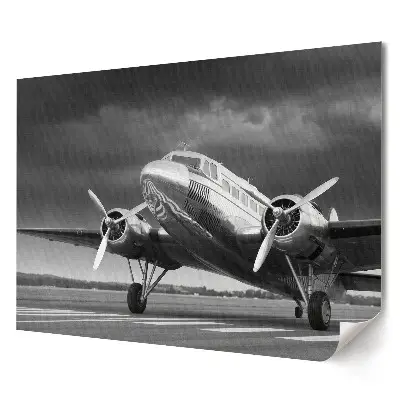Tablou canvas modern reprezentând un avion vechi pe pistă