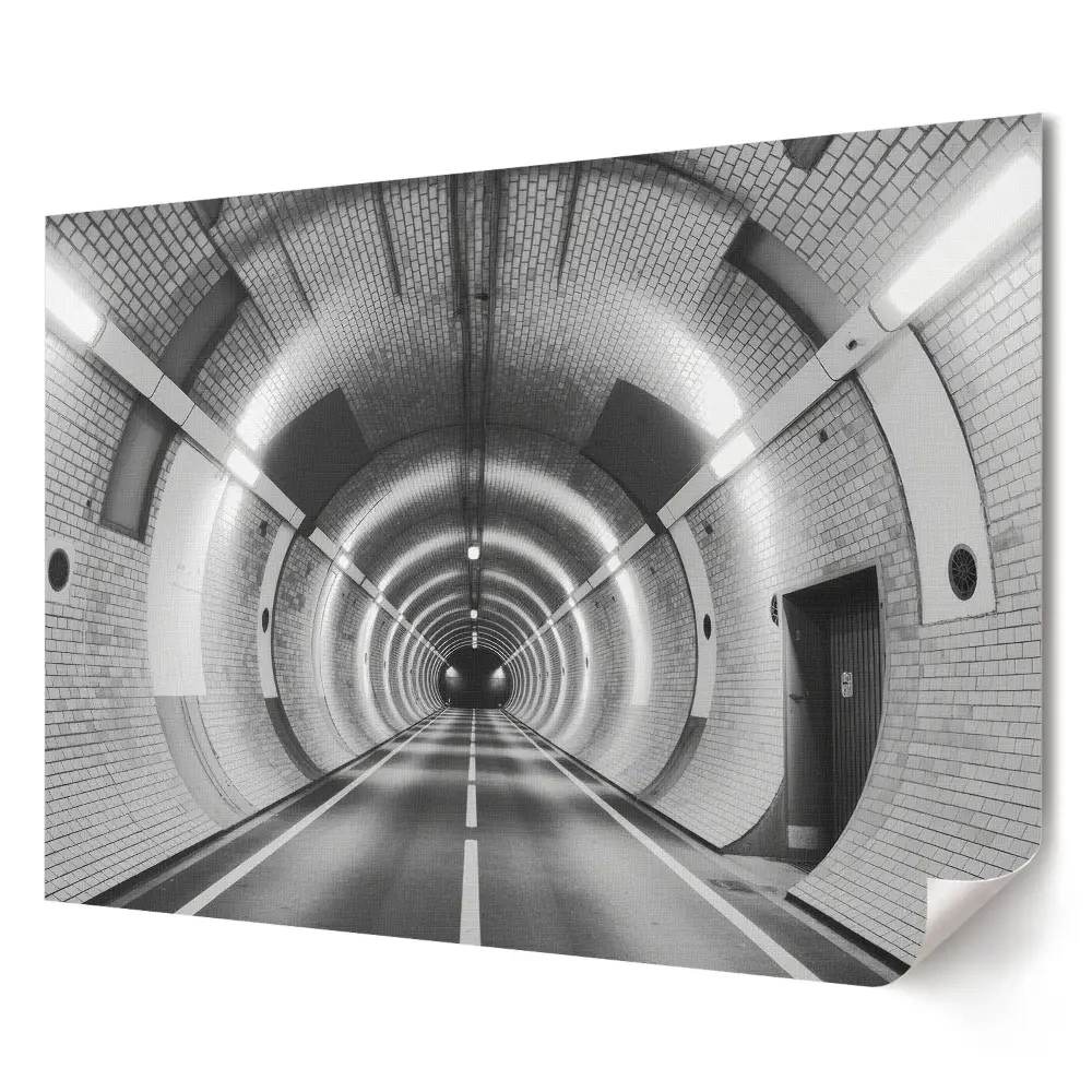 Poster de perete elegant cu tunel misterios în nuanțe monocrome