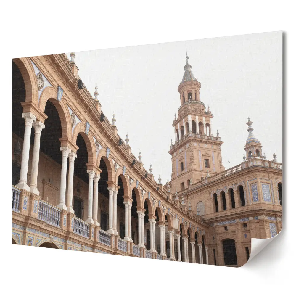 Poster stilizat pentru living cu arhitectură în stil maur
