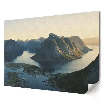 Tablou canvas modern cu peisaj montan la apus
