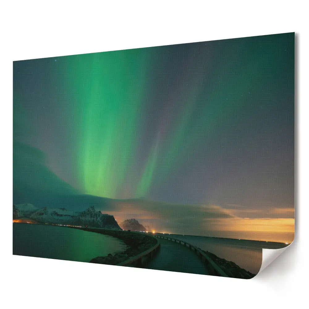 Tablou canvas modern cu peisaj de auroră boreală