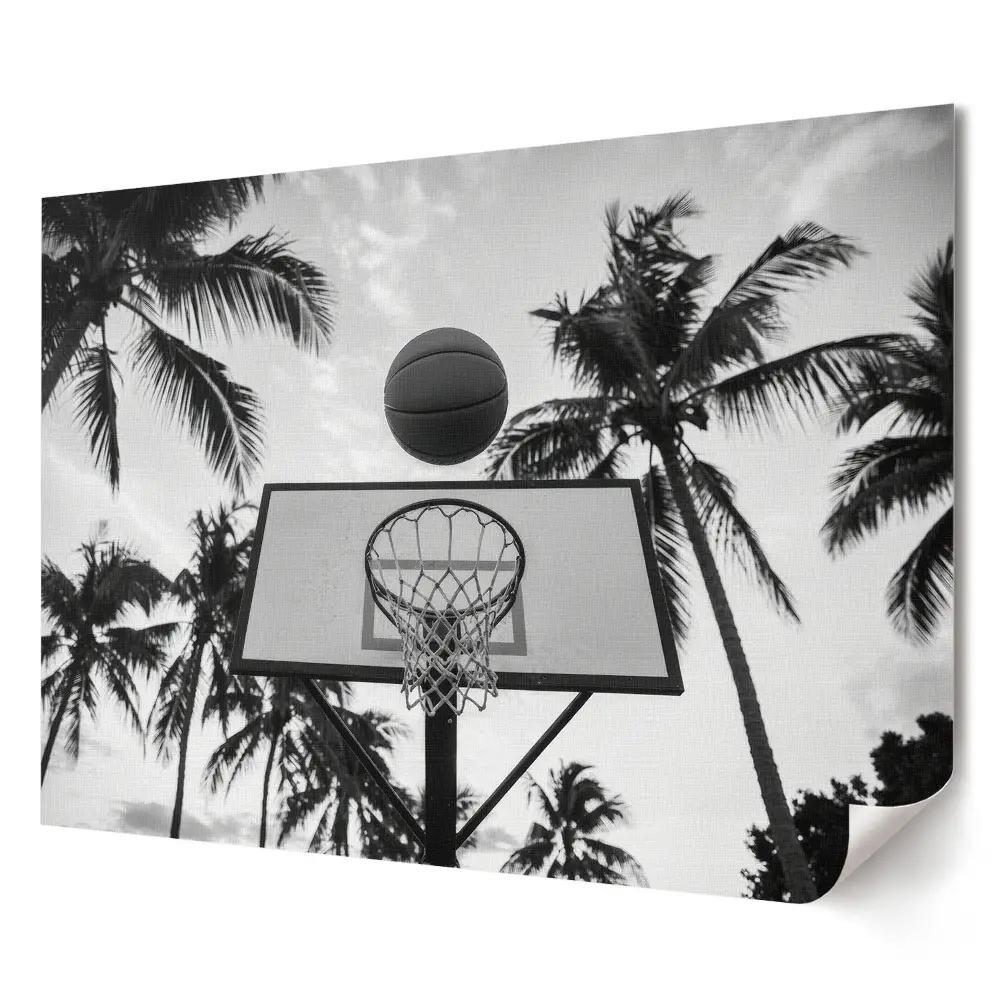 Tablou canvas modern cu baschet în peisaj tropical