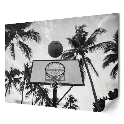 Tablou canvas modern cu baschet în peisaj tropical