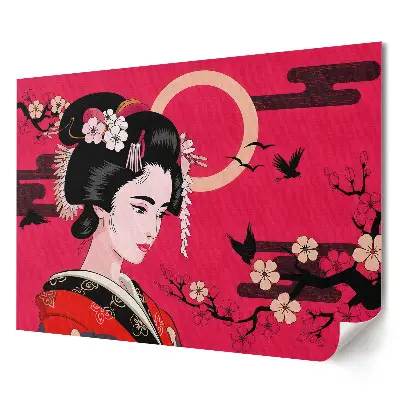 Poster de perete elegant cu peisaj japonez înflorit