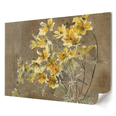 Tablou canvas modern cu flori în nuanțe delicate de galben