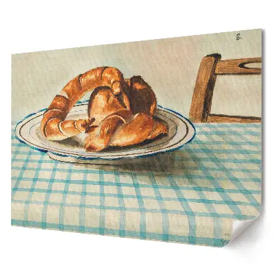 Poster de perete elegant cu pâine delicioasă pe masa din bucătărie