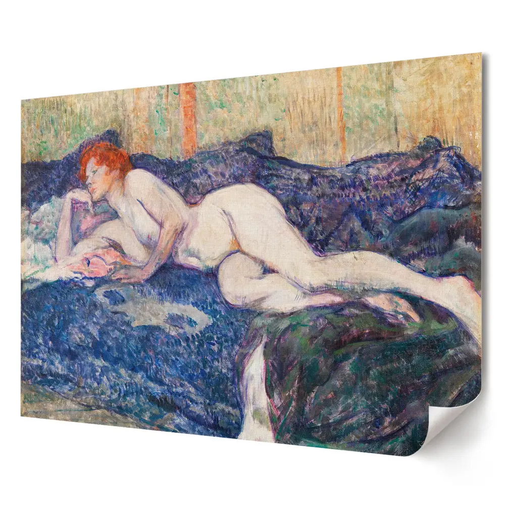 Poster de perete elegant cu nud feminin pe fundal colorat