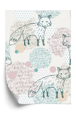 Tapet decorativ Vulpi colorate desenate