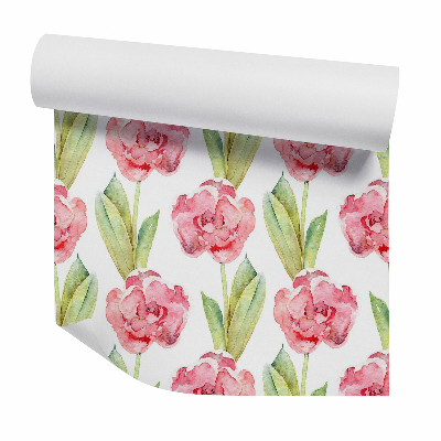 Tapet Acuarelă roșii frumoase flori