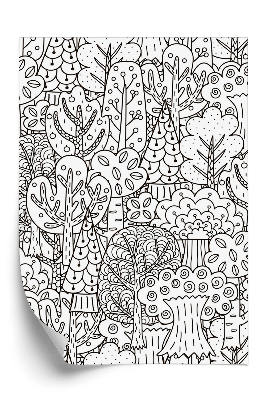 Tapet de perete Pădure alb-negru