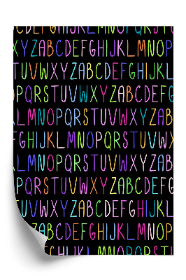 Tapet de perete Model fără sudură cu litere colorate din alfabet