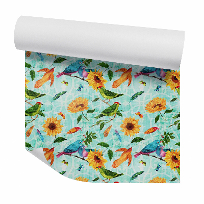 Tapet perete Păsări printre pasteluri de floarea soarelui