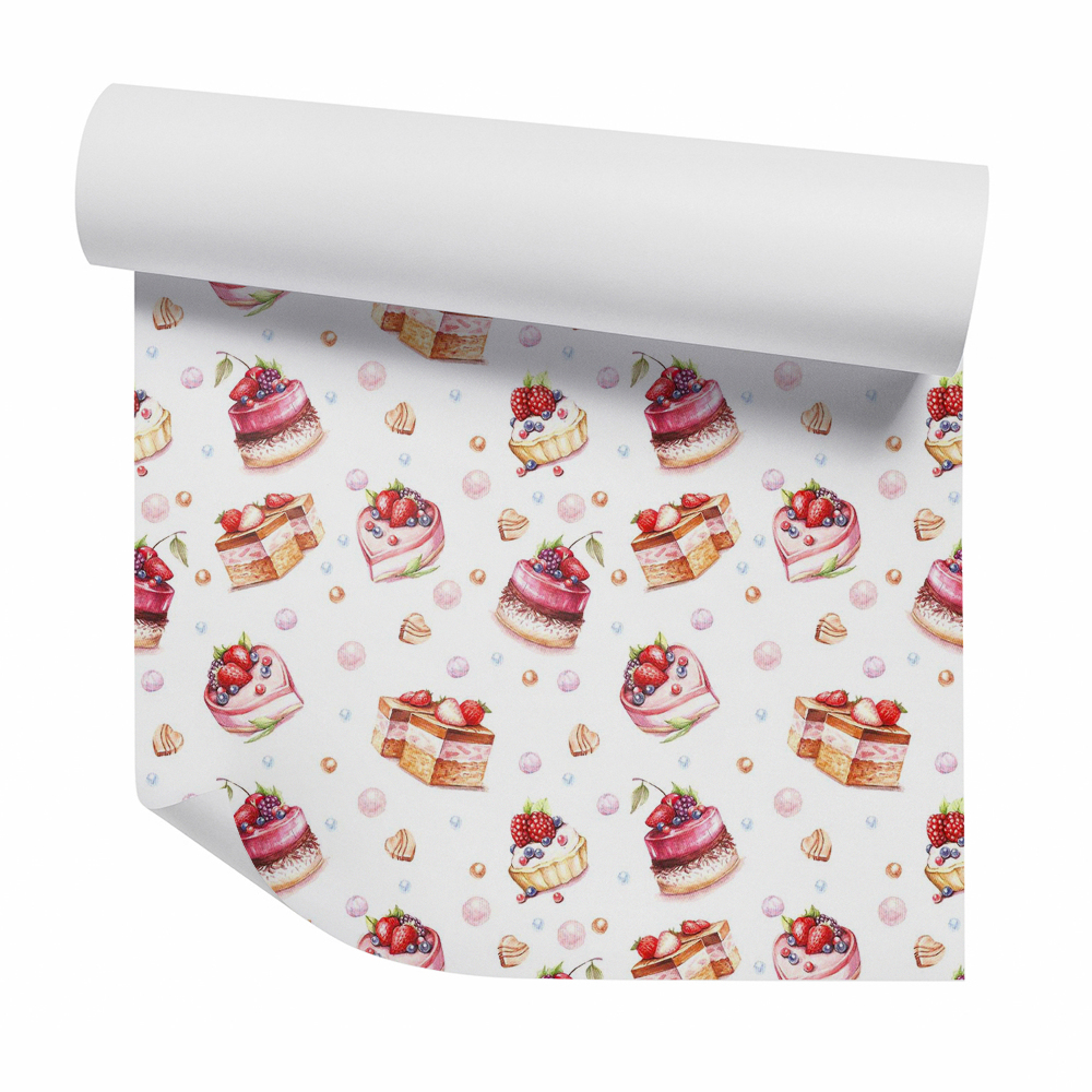 Tapet decorativ Dulciuri de prăjitură și inimioare