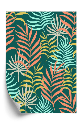 Tapet decorativ Model fără sudură cu frunze tropicale desenate manual