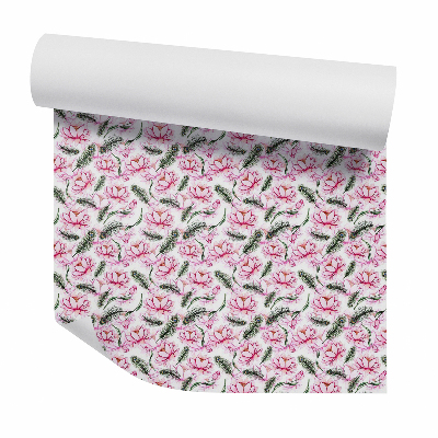 Tapet de perete Flori roz printre frunze