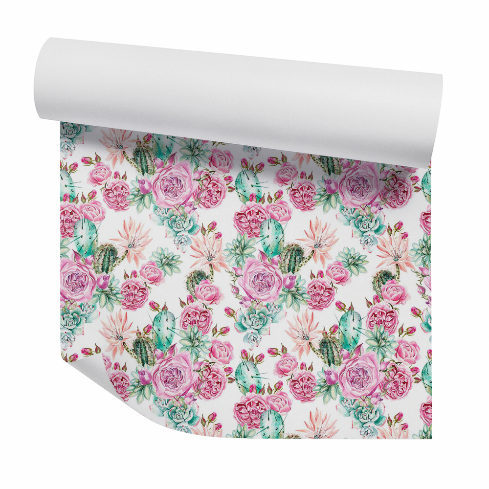 Tapet perete Flori înflorite colorate și cactusi