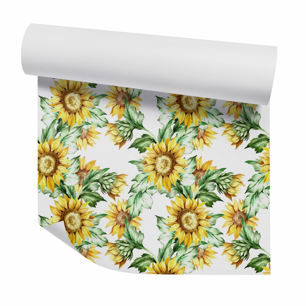 Tapet de perete Frumoasă ilustrație de floarea-soarelui