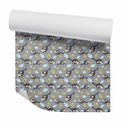 Tapet Elicopter de poliție desenat în nori