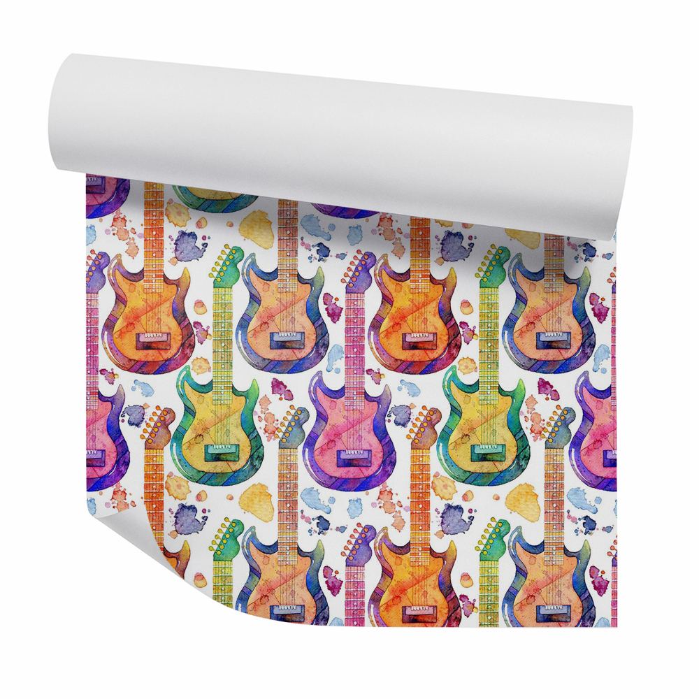 Tapet decorativ Chitare acuarele colorate