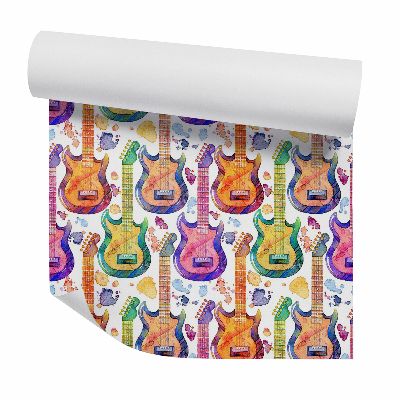 Tapet decorativ Chitare acuarele colorate