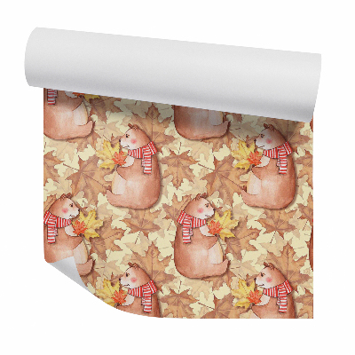 Tapet decorativ Frunze de arțar de ursuleț de toamnă