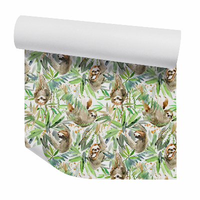 Tapet decorativ Leneș printre frunze acuarelă