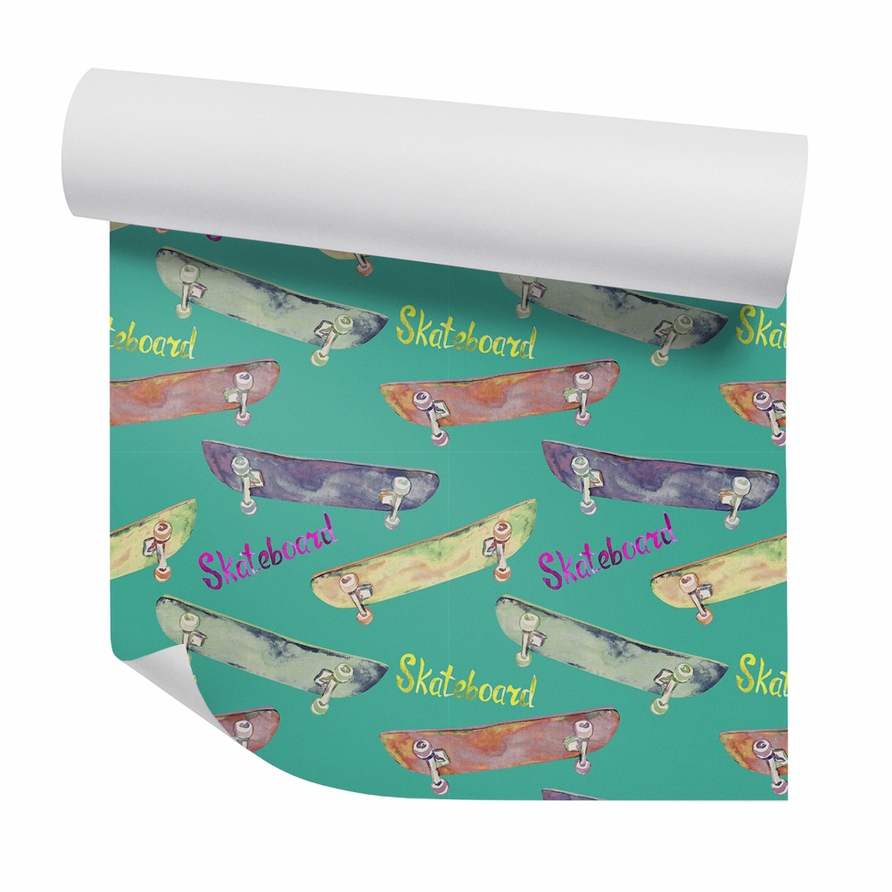 Tapet perete Skateboard-uri cu acuarelă