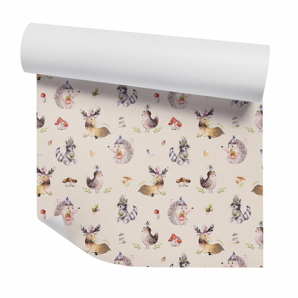 Tapet perete Grafică drăguță a animalelor din pădure