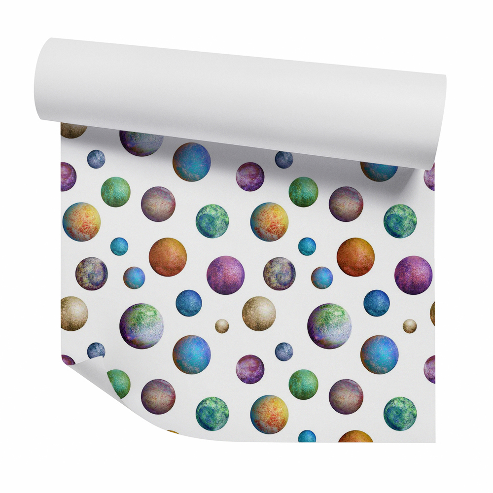 Tapet de perete Planete în culori contrastante