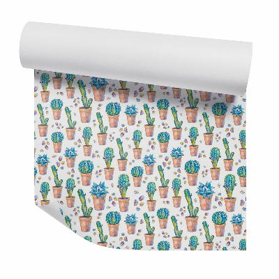 Tapet Cactusi in ghivece cu pietricele