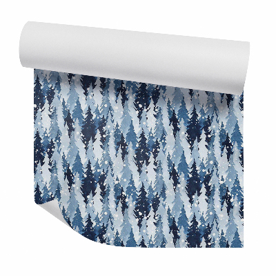 Tapet perete Pădure înzăpezită în seara de iarnă