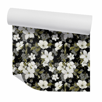 Tapet decorativ Flori albe, model dens