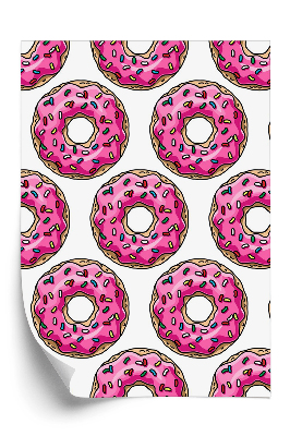 Tapet decorativ Gogoși cu glazură pe fond alb