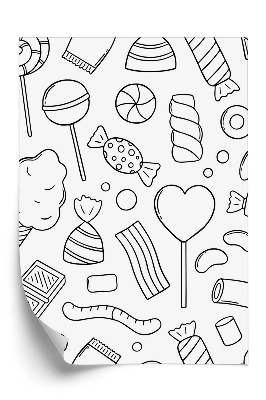 Tapet de perete Dulciuri alb-negru