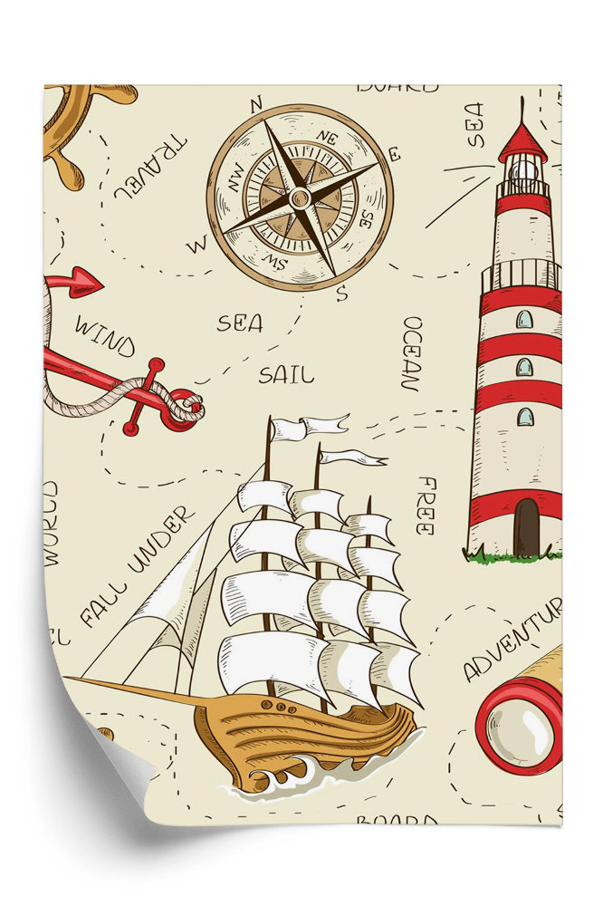 Tapet decorativ Icoanele farului navei nautice