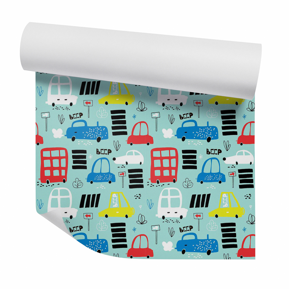 Tapet de perete Mașini cu semne și dungi colorate