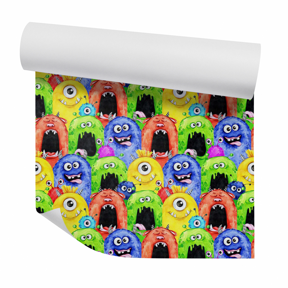 Tapet decorativ Monștri străini veseli colorați