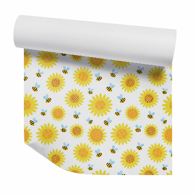 Tapet Flori galbene albină