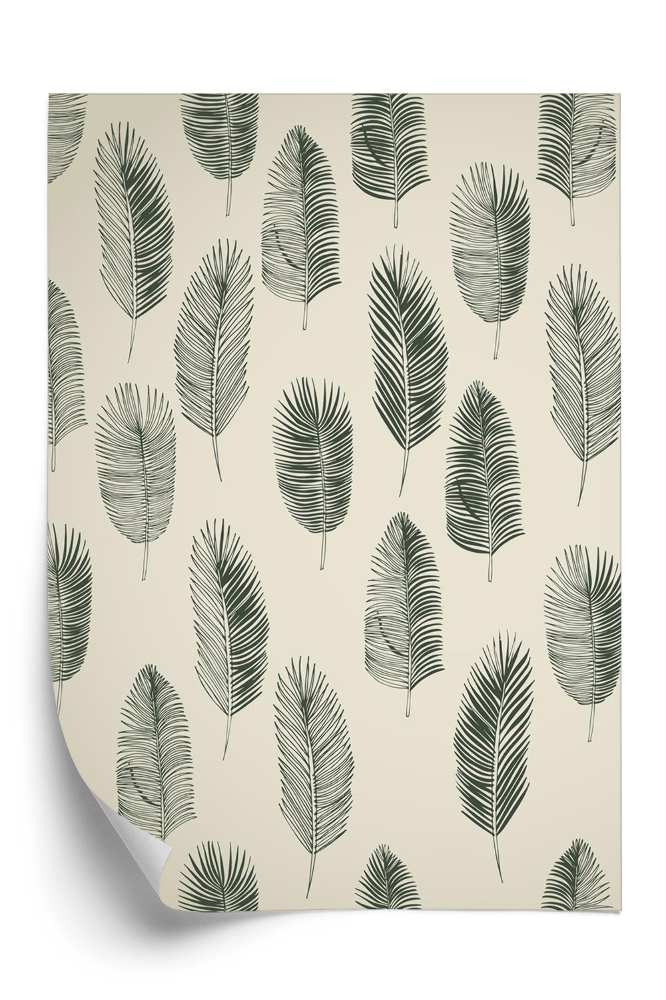 Tapet Set de frunze de palmier desenate manual