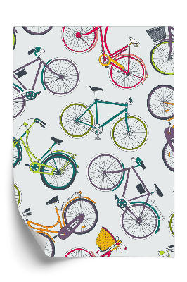 Tapet de perete Biciclete colorate desenate manual