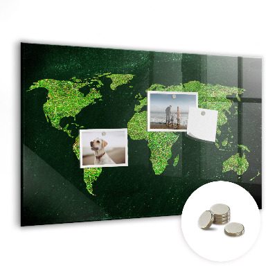 Tablă magnetică Harta verde a lumii
