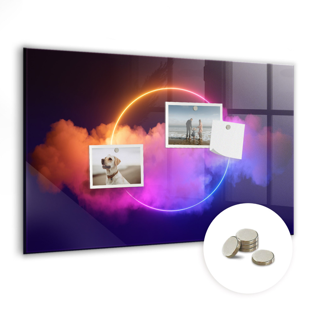 Tablă magnetică pentru copii Fum cerc de neon