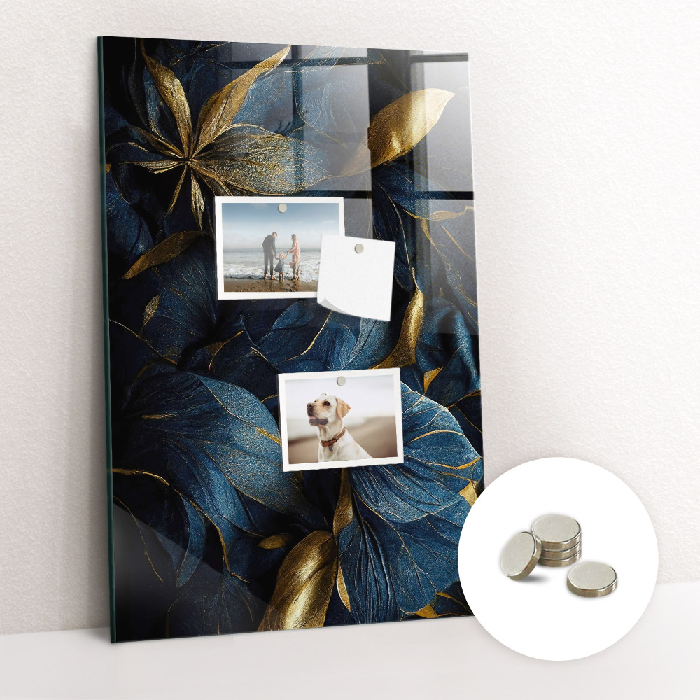 Tablă magnetică pentru perete Floral închis la culoare