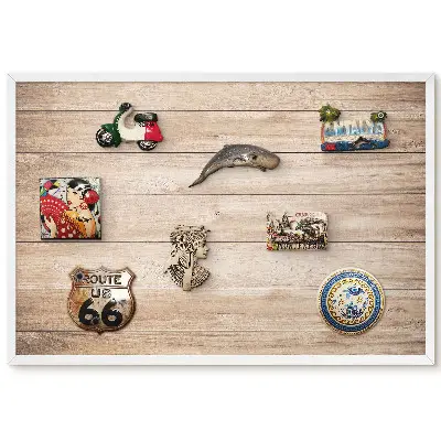 Panou magnetic înrămat cu model natural din lemn pentru magneți