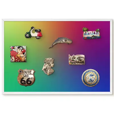 Panou magnetic înrămat cu design curcubeu multicolor