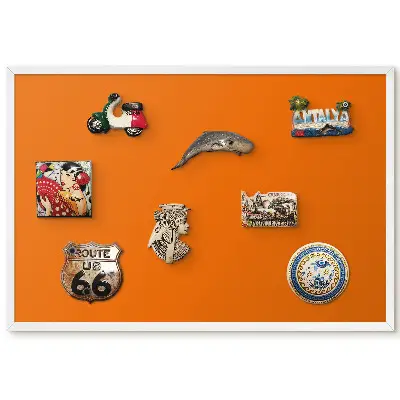 Panou magnetic cu ramă pentru magneți, culoare portocalie solidă