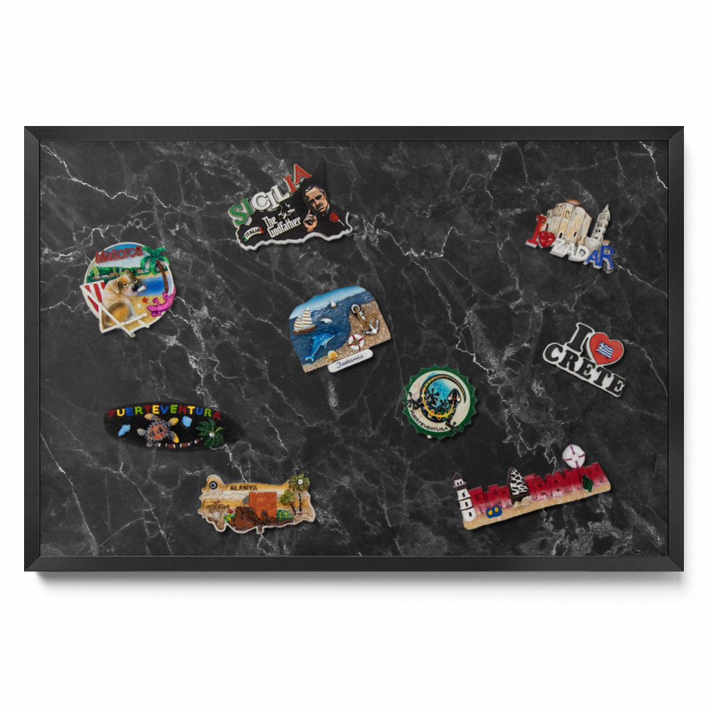 Marmură neagră elegantă Tablă magnetică