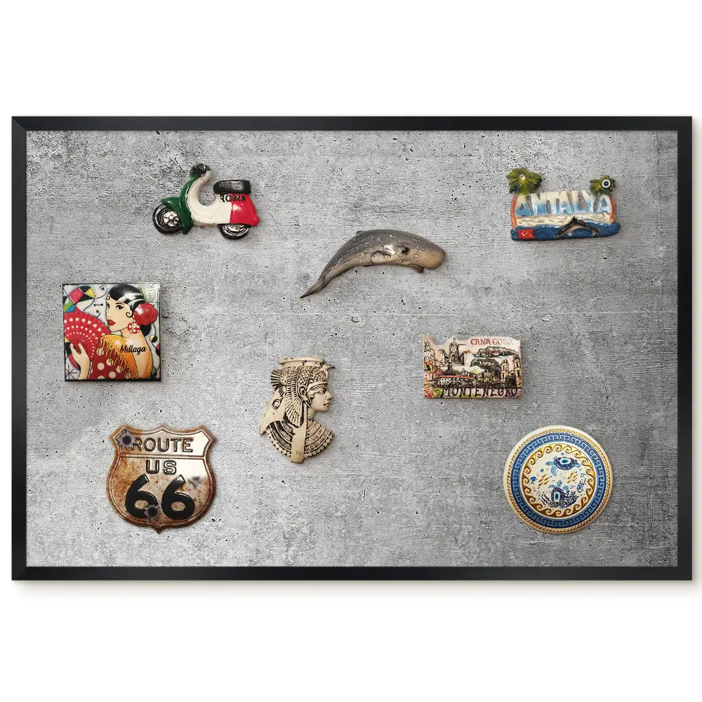 Tablă magnetică de perete cu imprimeu beton minimalist